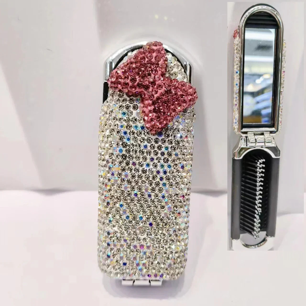 kawaii Hello Kitty Comb Handmake Full Diamonds Anime Massage Comb Curly Hair Straight Cute Makeup Diamond-Embedded for girls