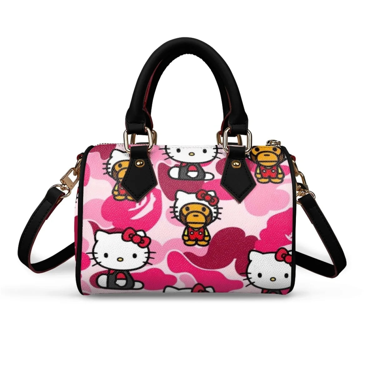 New Sanrio anime ladies two-color bag shoulder bag storage bag handbag wallet tote bag Hello Kitty custom handbag holiday gift