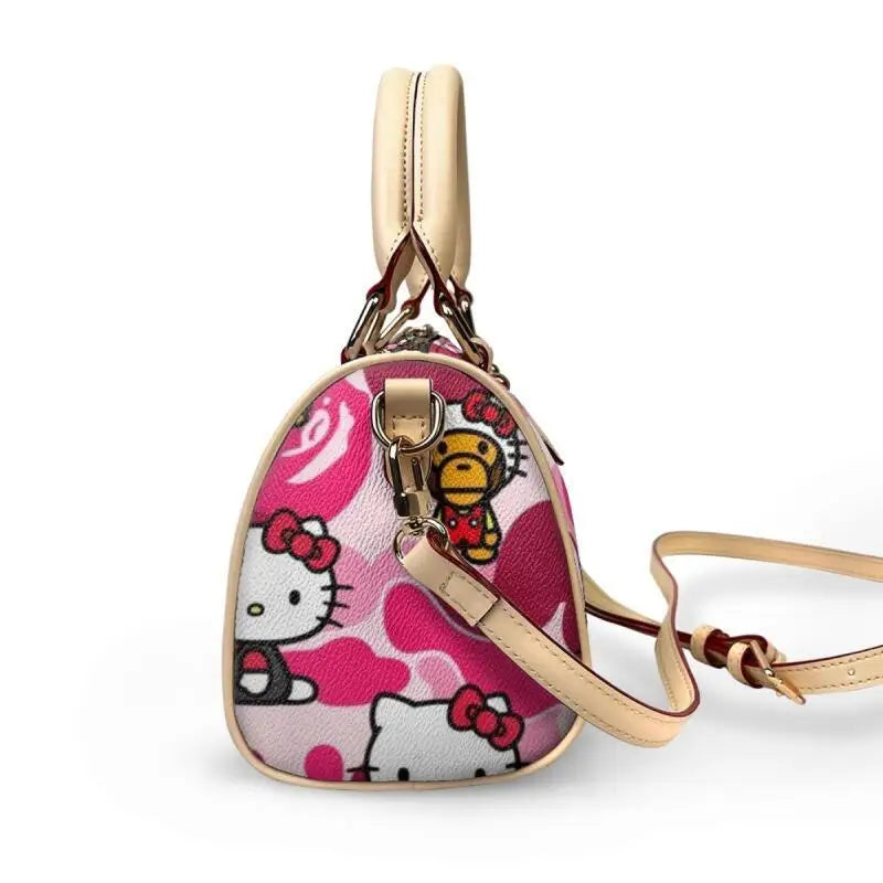 New Sanrio anime ladies two-color bag shoulder bag storage bag handbag wallet tote bag Hello Kitty custom handbag holiday gift