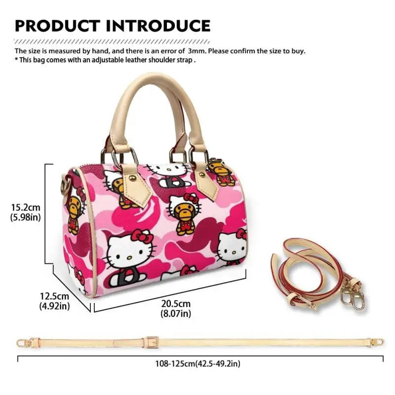 New Sanrio anime ladies two-color bag shoulder bag storage bag handbag wallet tote bag Hello Kitty custom handbag holiday gift