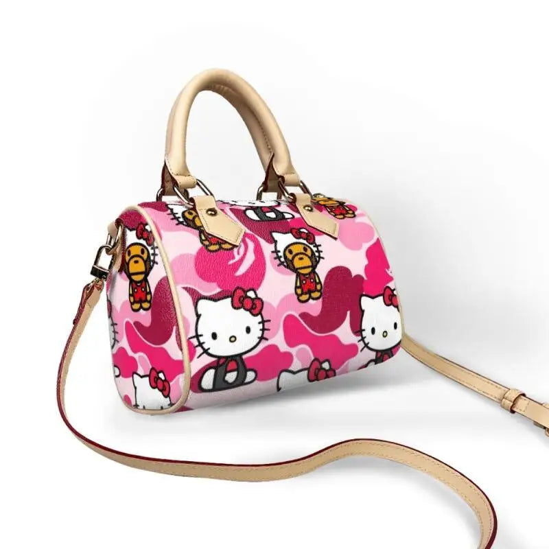 New Sanrio anime ladies two-color bag shoulder bag storage bag handbag wallet tote bag Hello Kitty custom handbag holiday gift