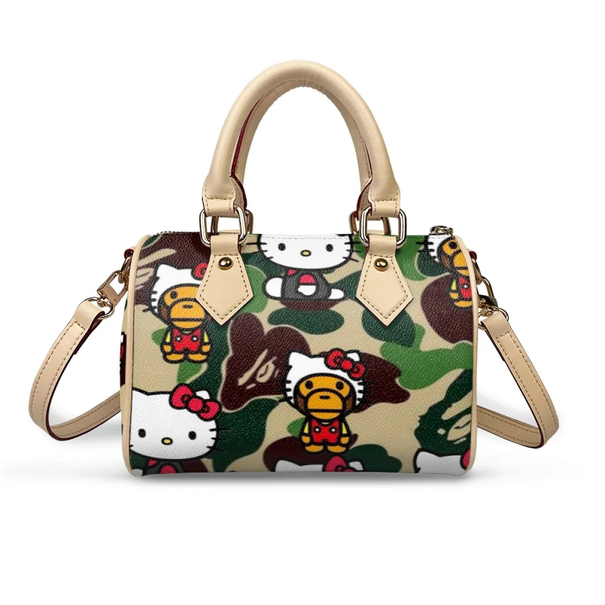 New Sanrio anime ladies two-color bag shoulder bag storage bag handbag wallet tote bag Hello Kitty custom handbag holiday gift