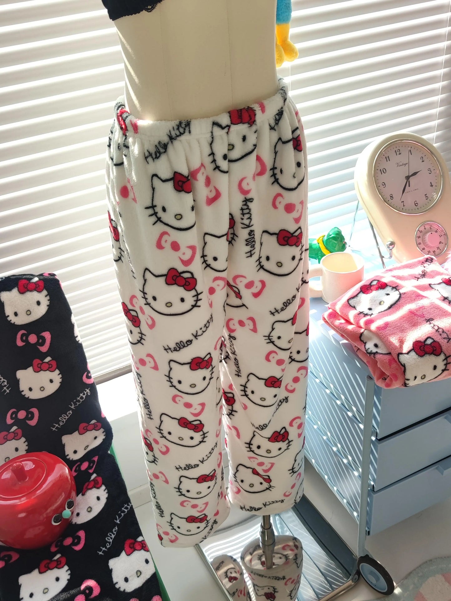 2026 New Hello Kitty Pajamas Pants Anime Women's Pajama Pants Cartoon Couple Home Sleepwear Trousers Leisure Home Clothing