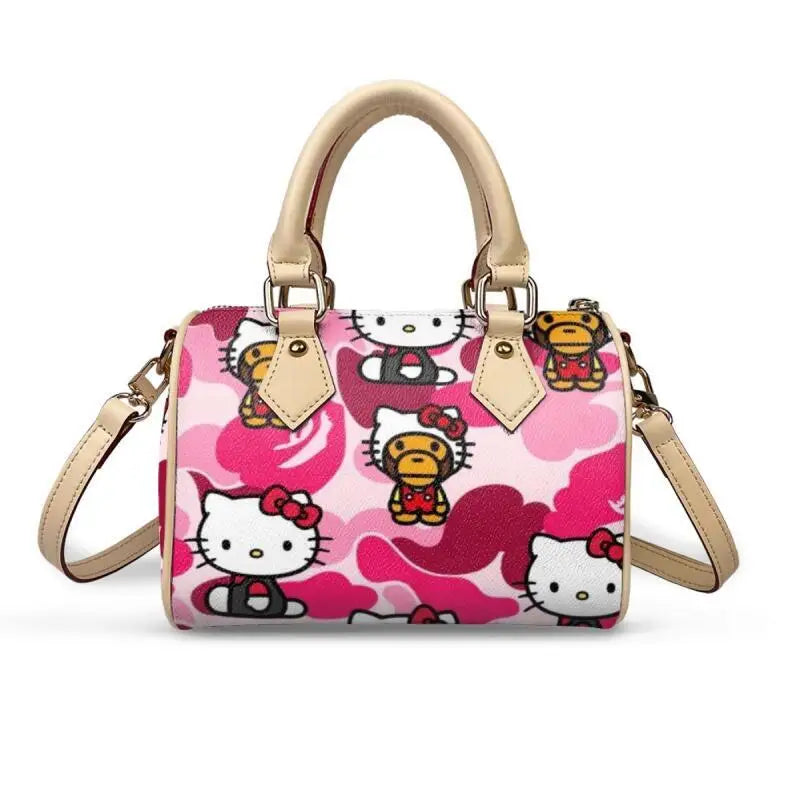 New Sanrio anime ladies two-color bag shoulder bag storage bag handbag wallet tote bag Hello Kitty custom handbag holiday gift