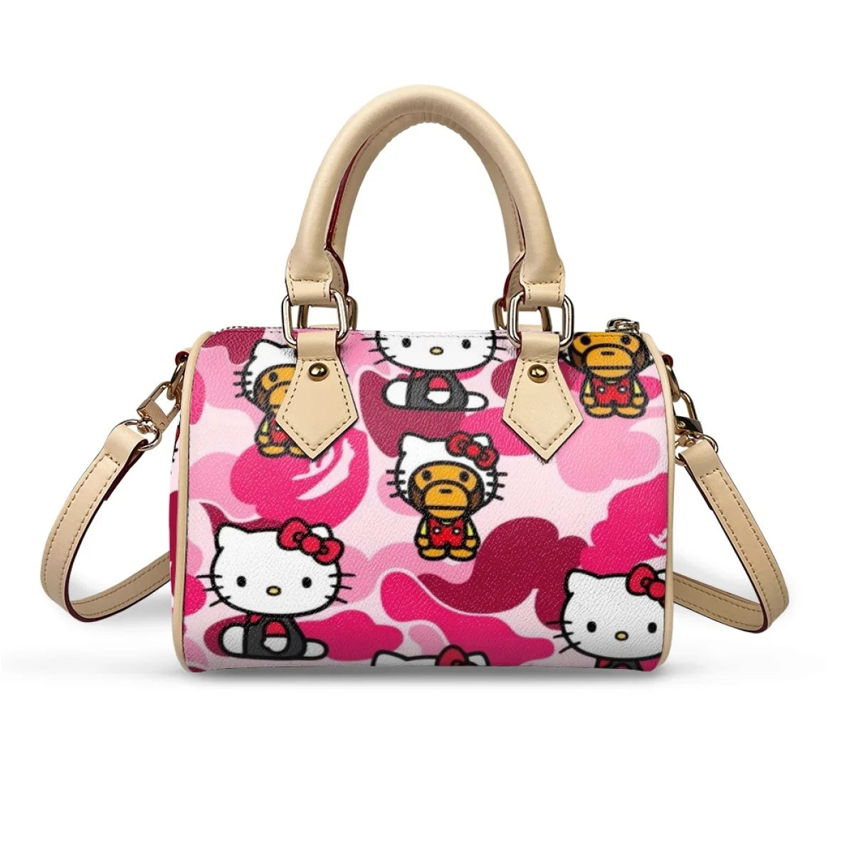New Sanrio anime ladies two-color bag shoulder bag storage bag handbag wallet tote bag Hello Kitty custom handbag holiday gift
